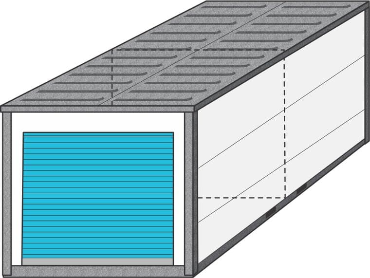 Üks otsauks - 18,5 m² või kaks 9,3 m² boksi