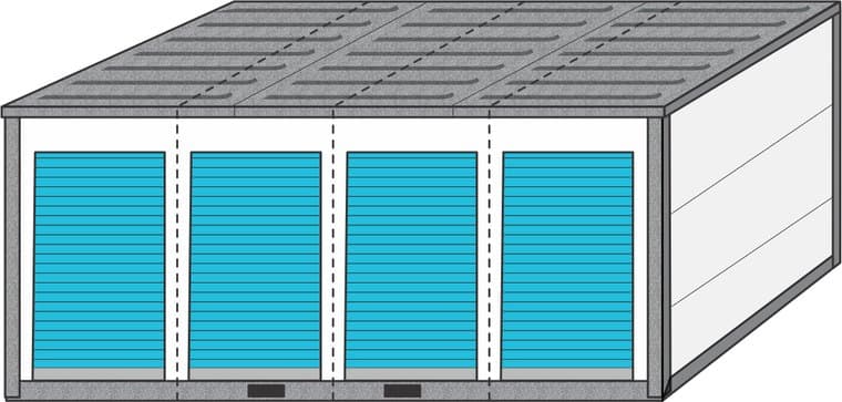 Neli külgust - neli 4,6 m² boksi